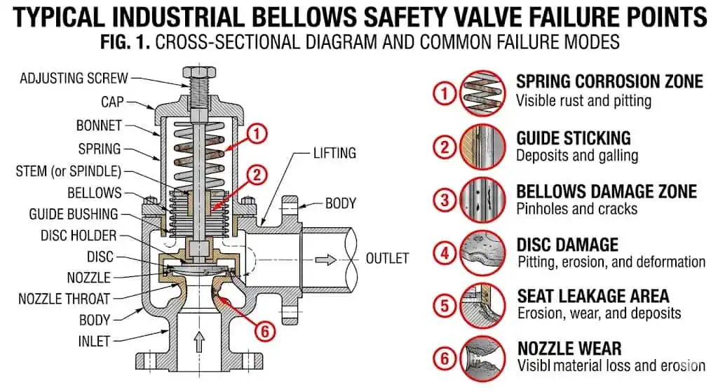 safety valve inlet and outlet piping installation sketch with pressure directions and discharge header