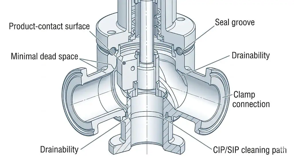 Hygienic design verification points for sanitary safety valve manufacturer review