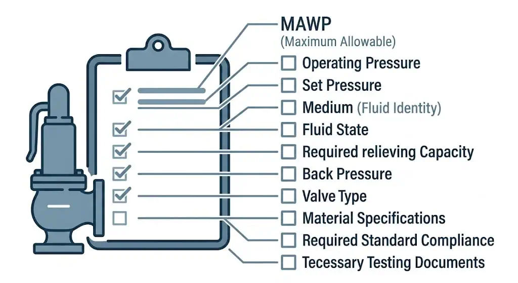Safety valve RFQ data checklist for engineers and buyers