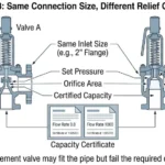 Same connection size does not mean same pressure relief valve capacity