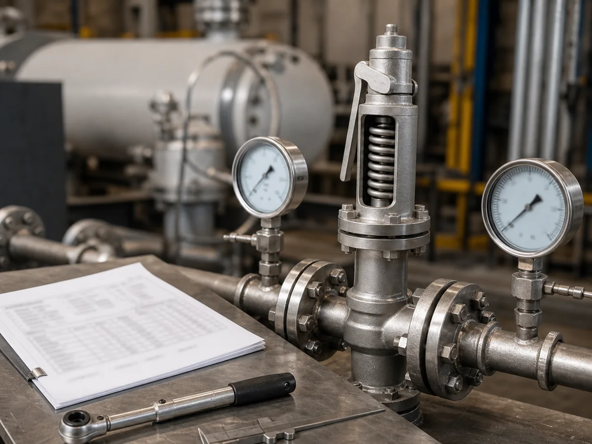 Relief valve pressure and capacity diagram showing operating pressure MAWP set pressure overpressure and required capacity