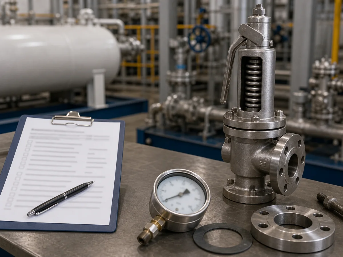 RFQ checklist for propane butane and LPG relief valve selection data
