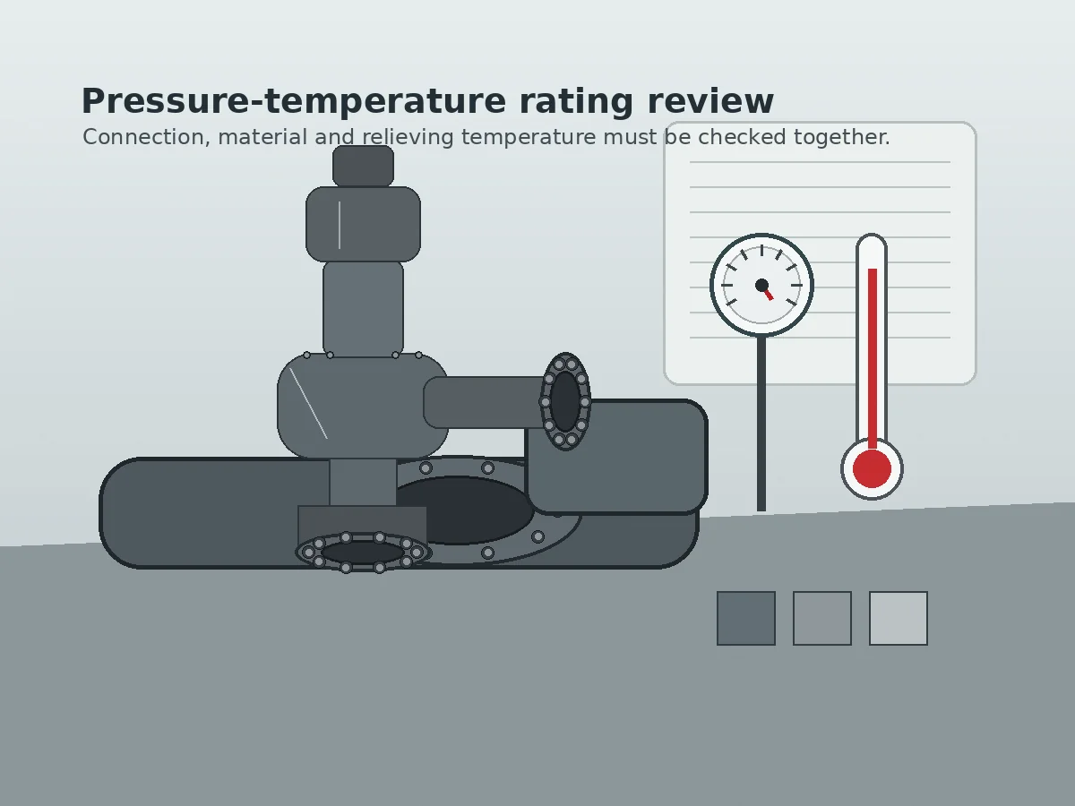 High pressure safety valve connection and material rating review with pressure and temperature instruments