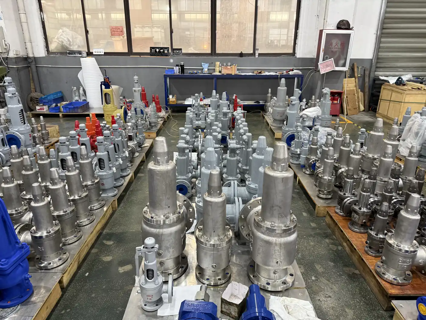 ZOBAI mixed safety valves staged on the workshop floor