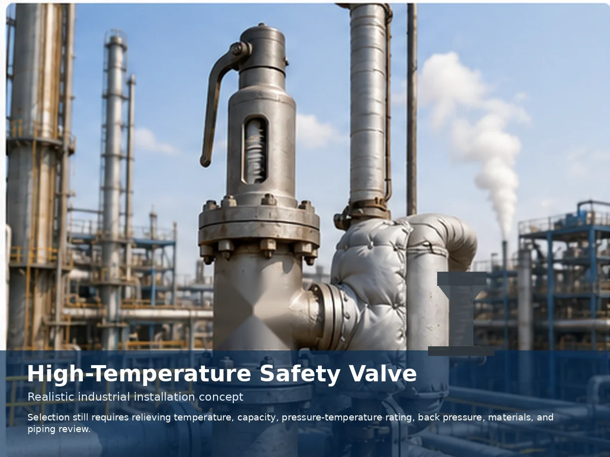 High-temperature safety valve installation with insulated discharge piping