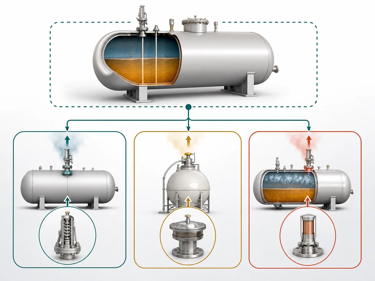 ZOBAI How to Select an LPG Safety Valve for Storage Tanks IMG-01 Decision diagram separating pressurized LPG vessel safety relief from other LPG storage protection duties.