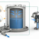 Conceptual storage-tank diagram showing the documented vacuum boundary and inward gas demand before vacuum-relief device selection.