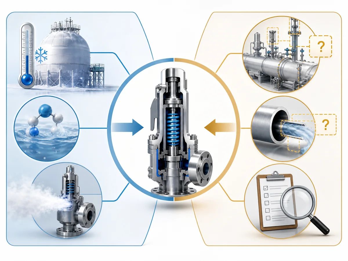 Diagram contrasting what a cryogenic-service designation indicates with application questions that remain unresolved.