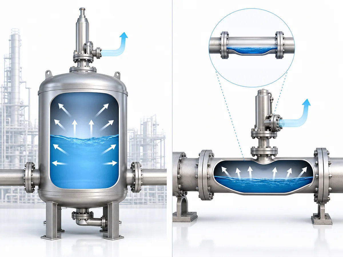 Side-by-side comparison of general cryogenic-system pressure relief and thermal-expansion relief for fluid trapped in an isolated piping section.