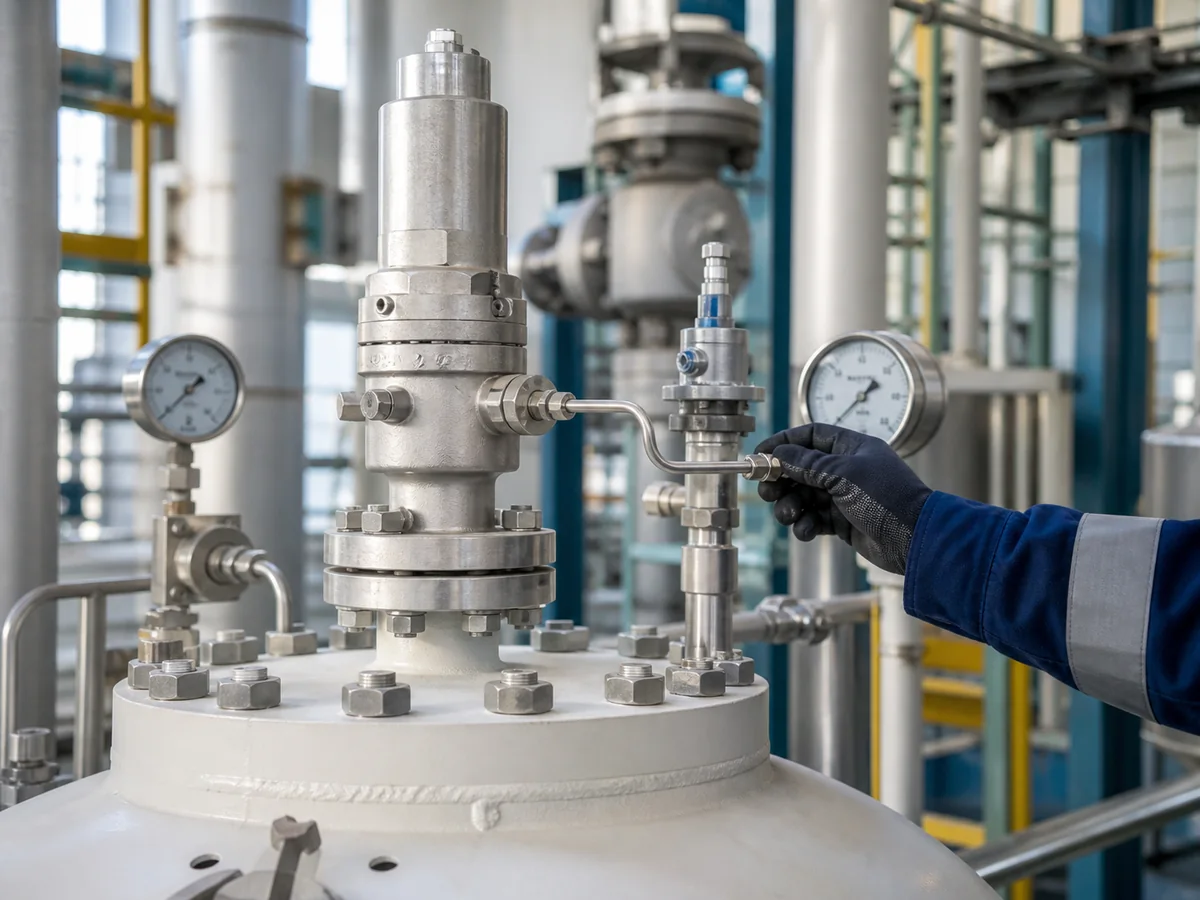 Pilot operated safety valve remote sensing line inspection in a clean process piping area