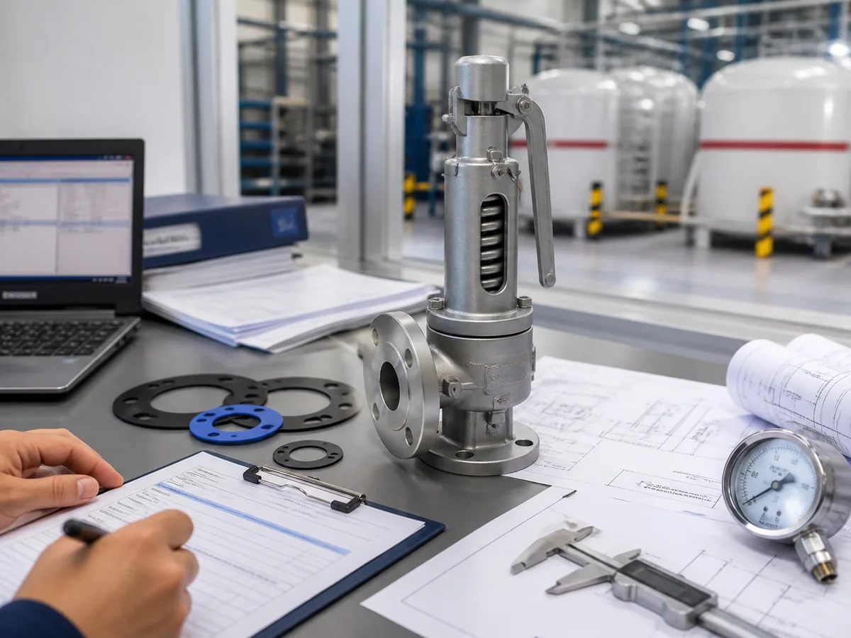 Safety valve RFQ datasheet preparation with valve sample drawings gauge and inspection tools