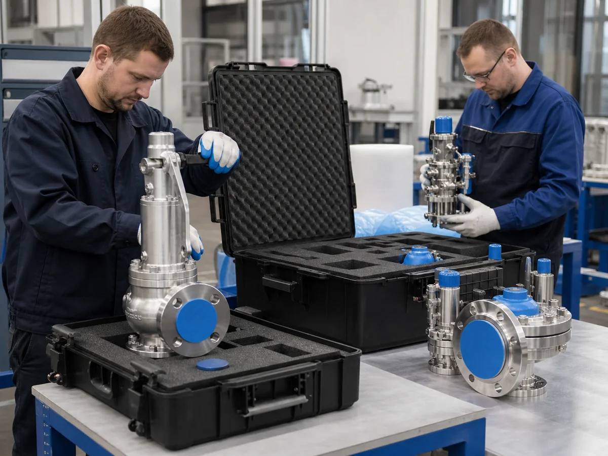Quality staff packing safety relief valves for transport to the Wenzhou exhibition