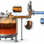 Les soupapes de sûreté pour bitume nécessitent une étude du tracé thermique depuis l'équipement protégé jusqu'à la tuyauterie d'entrée, la soupape et la tuyauterie de décharge.