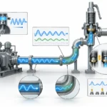 Pulsação de pressão do compressor e resposta do sistema de entrada da PRV.