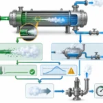 Fluxo decisório conceitual para alívio por ruptura de tubo, partindo da credibilidade do cenário e do limite real de pressão, passando pela vazão de falha, resposta do sistema de baixa pressão e adequação transiente, até a função final requerida do PRD antes do dimensionamento da válvula.