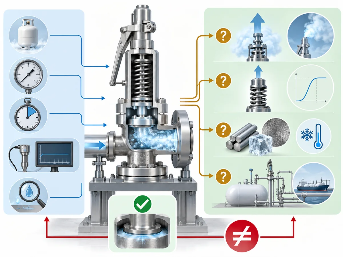 Conceptual separation between an API 527 seat-tightness test result and other LPG safety-valve suitability checks.