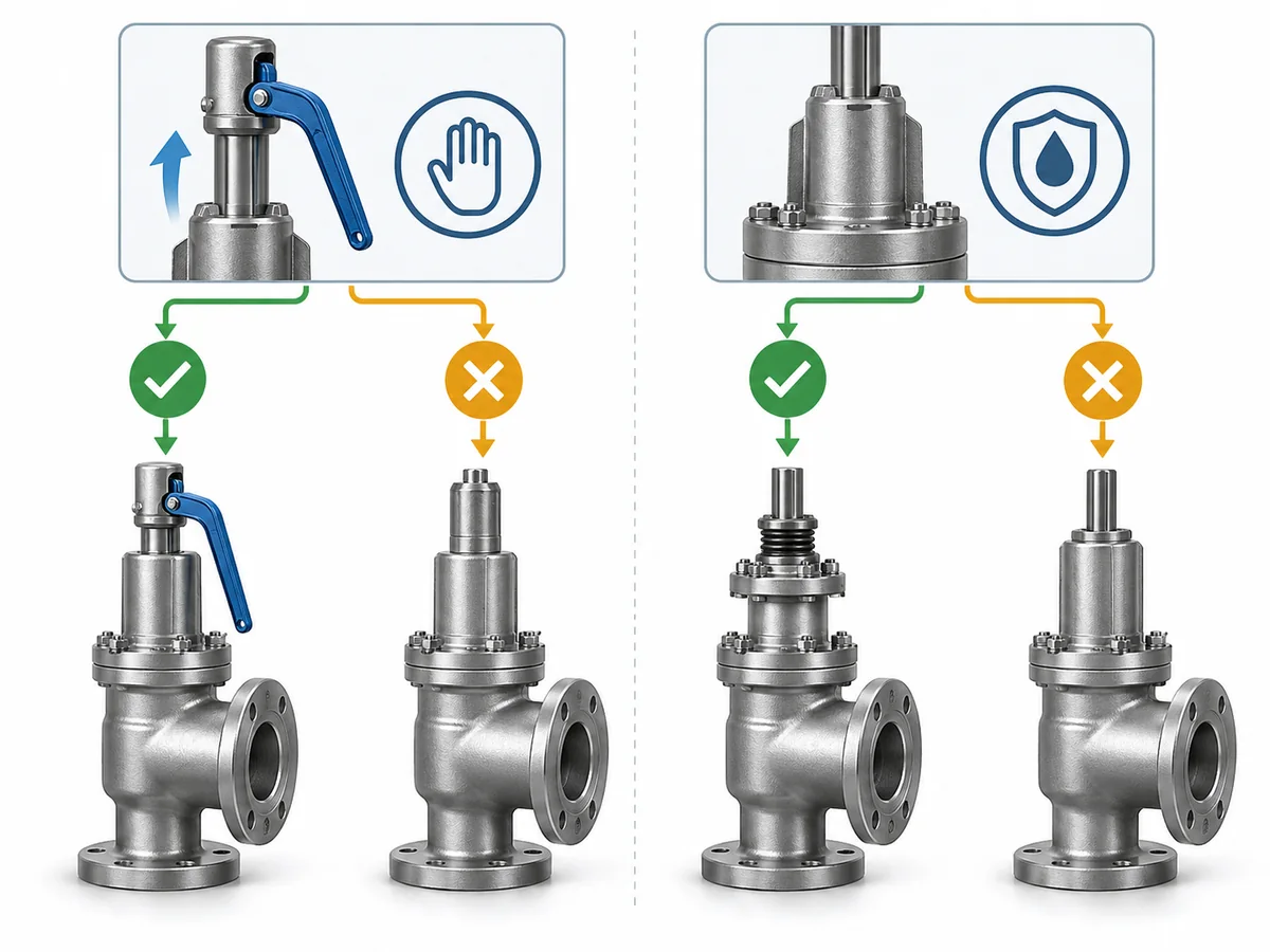 Packed Lever Safety Valve: When Is It Required and What Does It Contain? - IMG-01 Decision flow separating lifting-device requirements from packed-lever construction requirements.