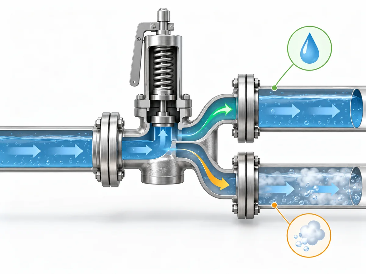 Thermal Expansion Relief Valve for Blocked-In Liquid Lines - IMG-03 Concept diagram comparing an initially liquid condition with possible liquid-only or flashing conditions during relief.