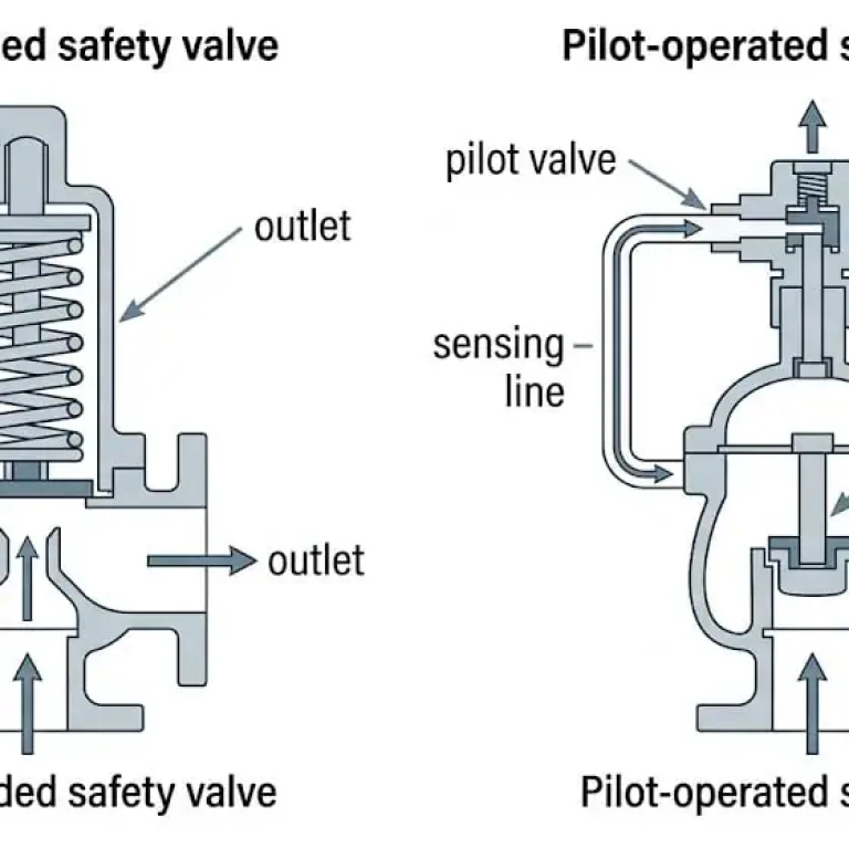 Spring-loaded safety valve vs pilot-operated safety valve structure comparison
