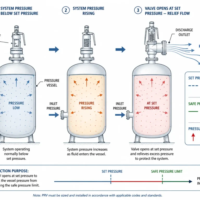Pressure relief valve function diagram