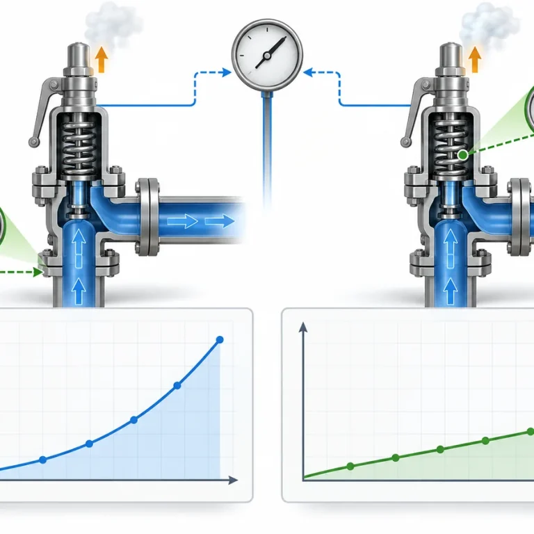 Conceptual comparison of two different pressure-ratio definitions used when reading back-pressure curves.