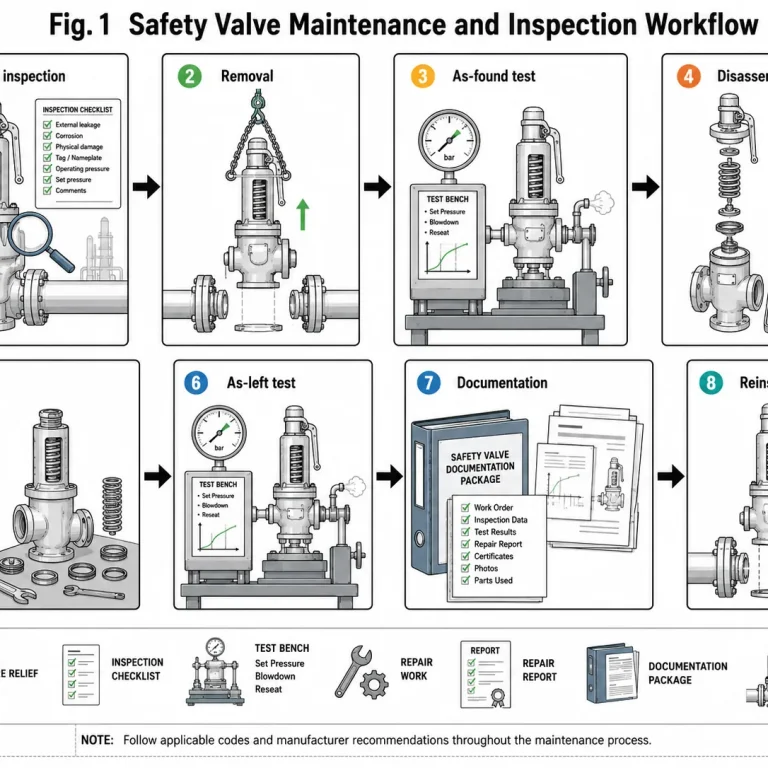 Safety valve maintenance workflow diagram