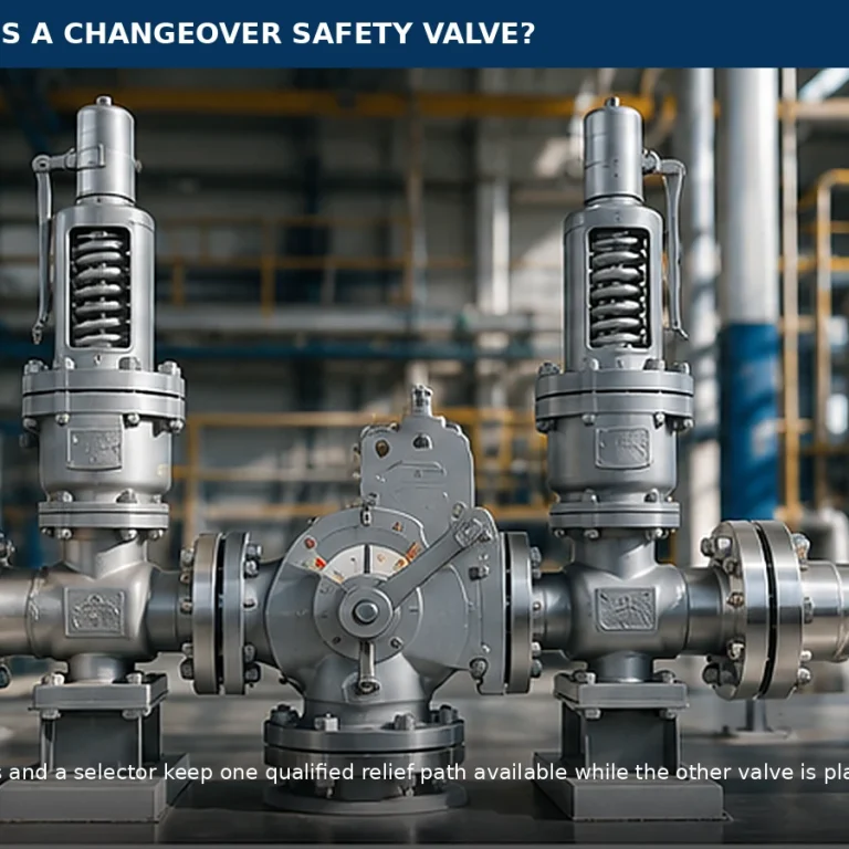 Changeover safety valve arrangement with two pressure relief valves and a selector